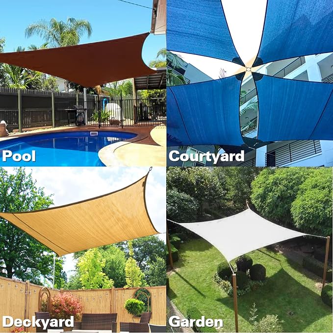 KANAGAWA 6'X24' Dark Gray Custom Size Sun Shade Sail Rectangle UV Block Canopy - Image 7