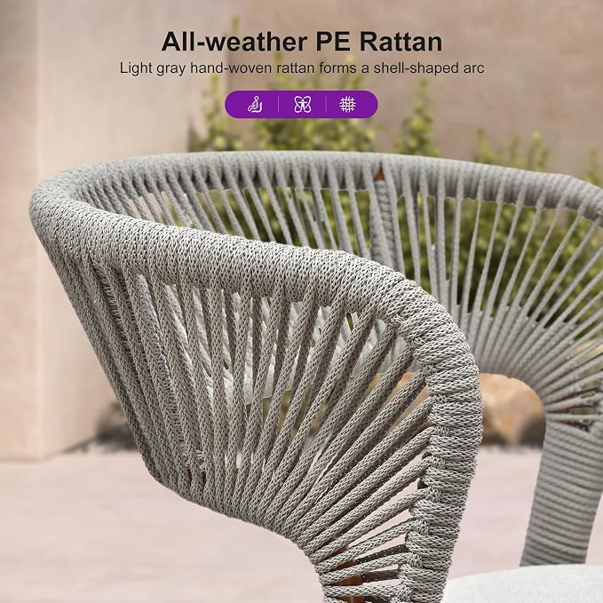PURPLE LEAF 5 Pieces Round Patio Dining Set Outdoor Furniture - Image 2