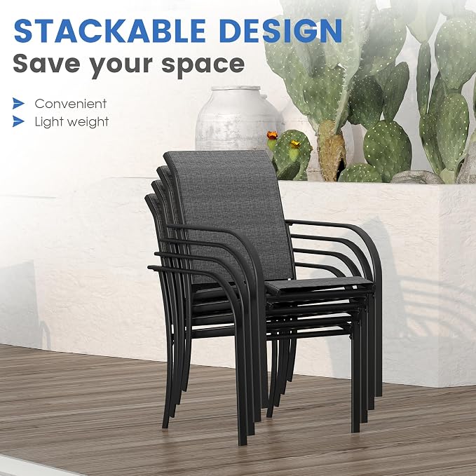 VICLLAX Patio Dining Set for 6, Outdoor Furniture Set Includes 63" Rectangle - Image 5