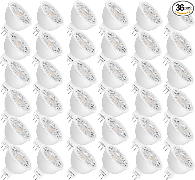 Mlambert 36 Pack MR16 LED Bulbs 50W Halogen Equivalent, 2700K Warm White by Mlambert