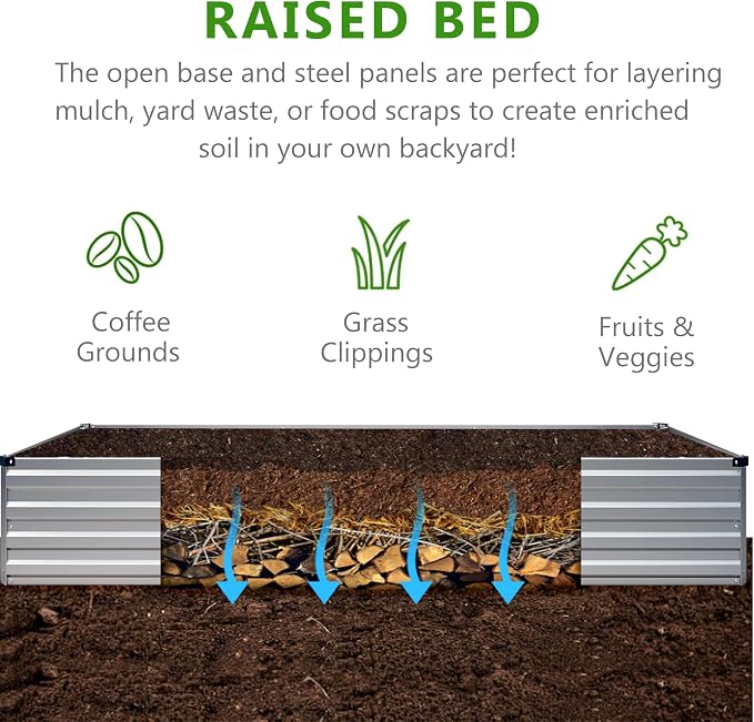 2PCS 7x3x1ft Galvanized Raised Garden Bed Kit, Metal Planter Box - Image 3