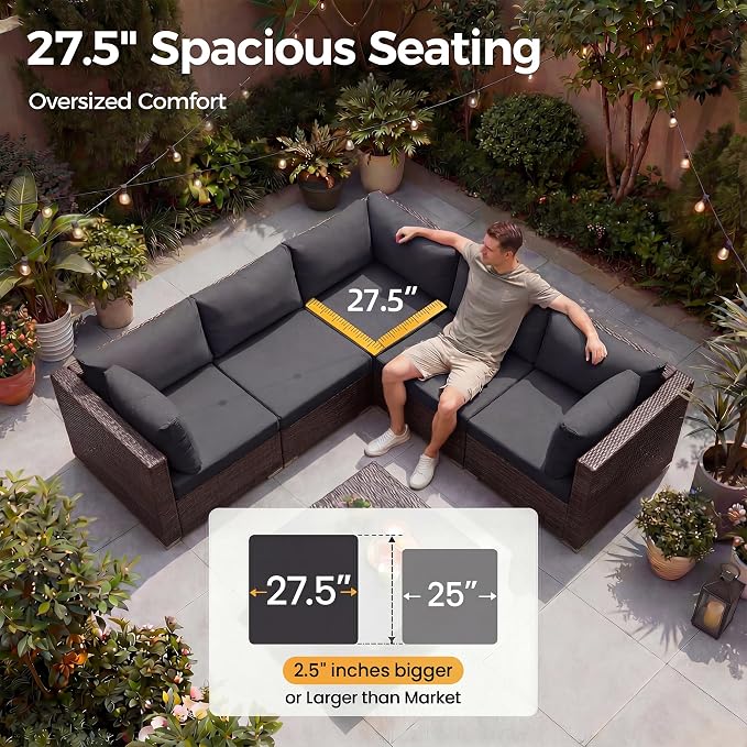 NICESOUL 9 Piece Extra Large Outdoor Patio Furniture Set - Image 6