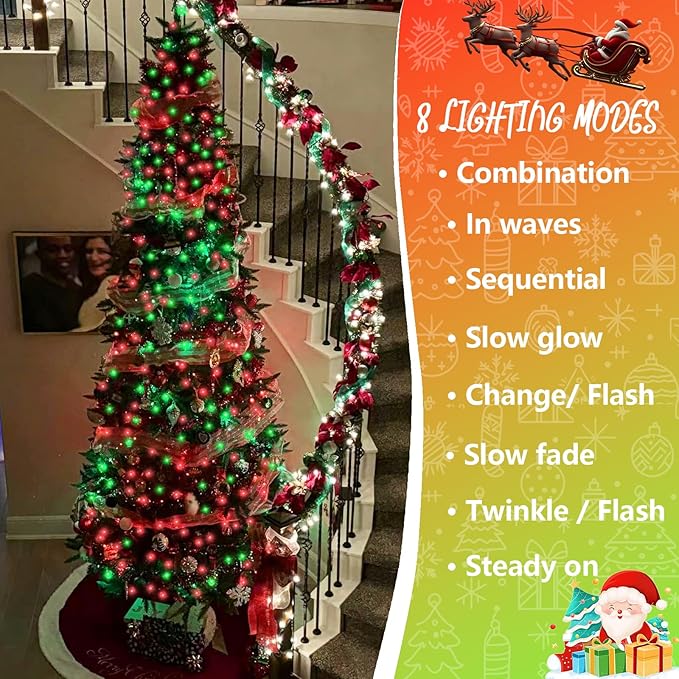 String Lights 500 LED, 165 ft, Red, Waterproof for Outdoor Use