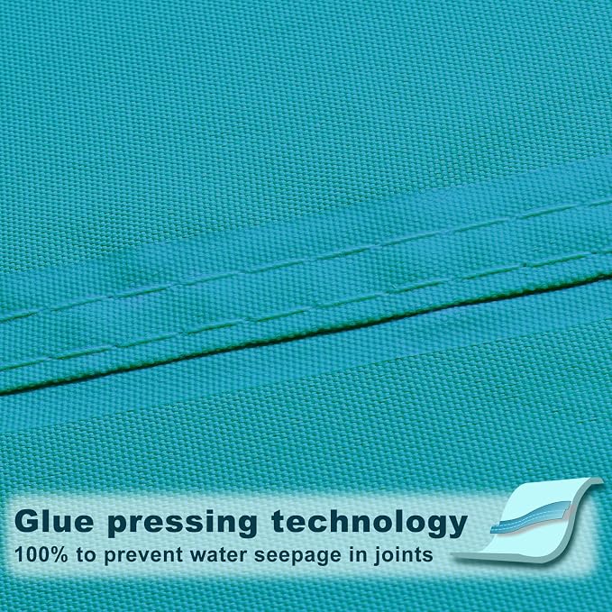 SUNNY GUARD Waterproof Sun Shade Sail 8' x 14' Turquoise Blue Rectangle UV - Image 3