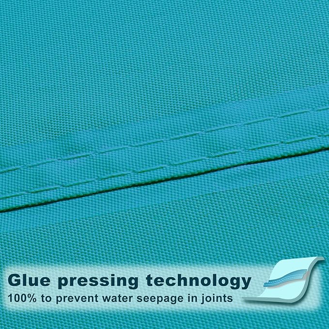 SUNNY GUARD Waterproof Sun Shade Sail 5' x 7' Turquoise Blue Rectangle UV Block - Image 3