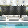 Outdoor Privacy Screen, 72-Inch Tall Metal, Black Brick Pattern
