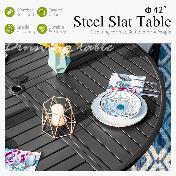 Sophia and William Swivel Outdoor Patio Dining Set - Image 5