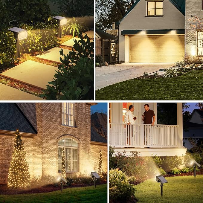 Solar Spot Lights Outdoor 10 Pack, Solar Landscape Spotlights Waterproof - Image 2