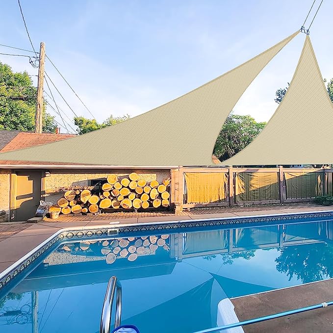 E&K Sunrise 2' x 2' x 2' Sun Shade Sail Triangle Canopy Shade Cover UV Block by EKSUNRISEINC