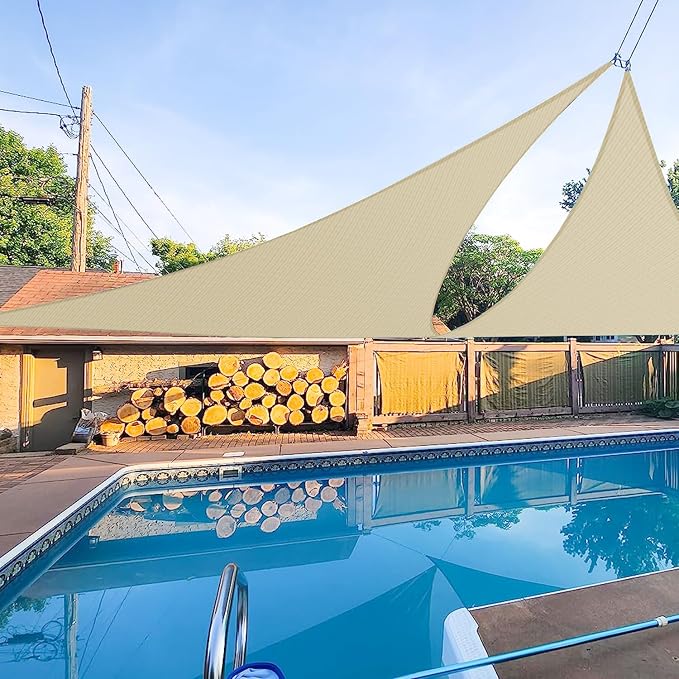 E&K Sunrise 11' x 11' x 11' Sun Shade Sail Triangle Canopy Shade Cover UV Block by EKSUNRISEINC