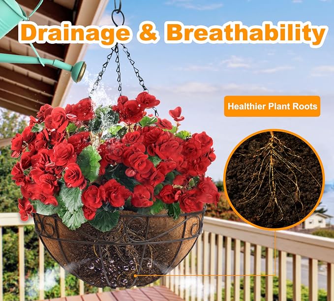 Y&M Pack of 4 12" Pre-Formed Round Coco Fiber Coco Liner Hanging Basket Liners - Image 5