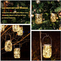 Lanterns, Clear Plastic Mason Jar Solar Lights, 8 Pack with Warm White LED