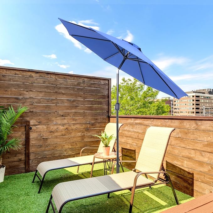 Backyard Expressions 9 ft. Patio Umbrella, Market Table Umbrella w/Tilt and - Image 4