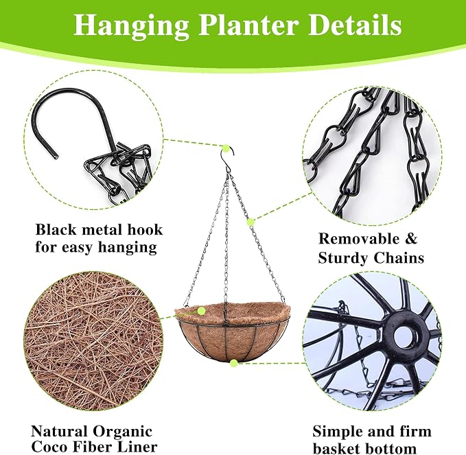 4 Pack Hanging Planter Basket - Image 5