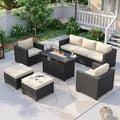 Aoxun Patio Furniture Set with Fire Pit Table, 6 Piece Outdoor Furniture Set by Aoxun