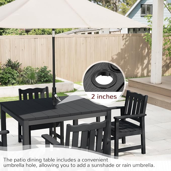 Stoog 5 Pieces Patio Dining Sets, All-Weather HIPS Material & Aluminum Frame - Image 8