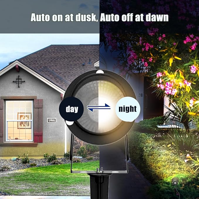 10W Dusk to Dawn Led Light 120V 3000K 1000lm Warm White Landscape Outdoor - Image 3