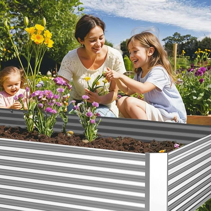 3 Pack 6x3FT Corrugated Galvanized Steel Raised Garden Bed Outdoor, Metal Above - Image 3