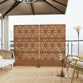 Decorative Metal Privacy Screen, 44W x 72H Inch Geometric Clover Pattern