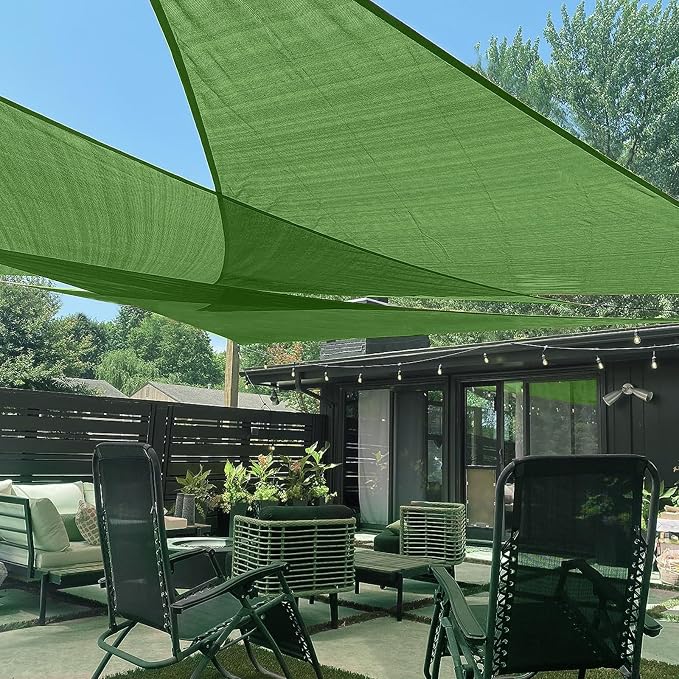 LOVE STORY Custom Size 6'x7'x9.2' Piquant Green Sun Shade Sail Right Triangle by LOVESTORY