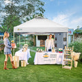 Canopy 10x10 Pop Up Tent with UPF 50+ Fabric and Sidewall, Grid White