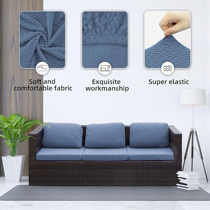 Sofa Covers, Stretch Outdoor Cushion Slipcovers, Polyester-Spandex Blend