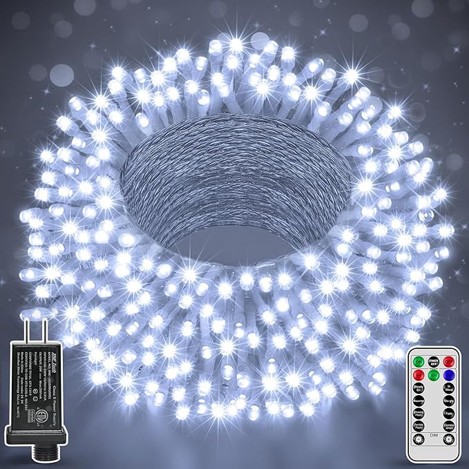 String Lights 196 Ft Cool White 600 LED Outdoor IP44
