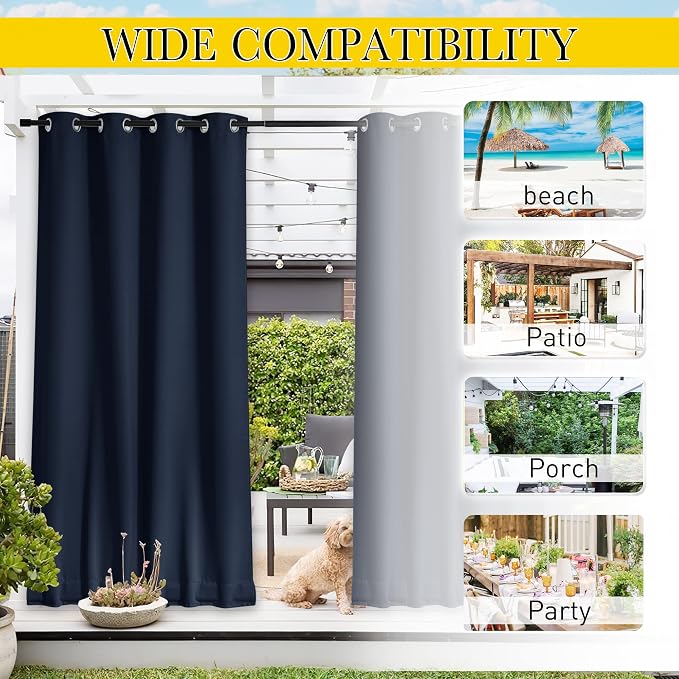 NICETOWN 2 Panels Weighted Blackout Curtains - Image 8