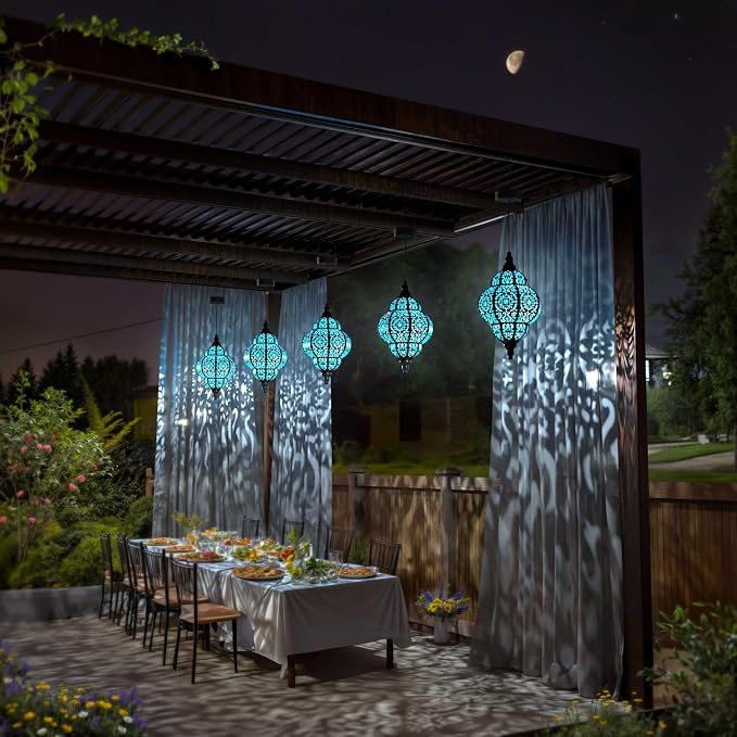 Hanging Solar Lights Outdoor Garden Decor Solar Lantern Waterproof Plastic - Image 5