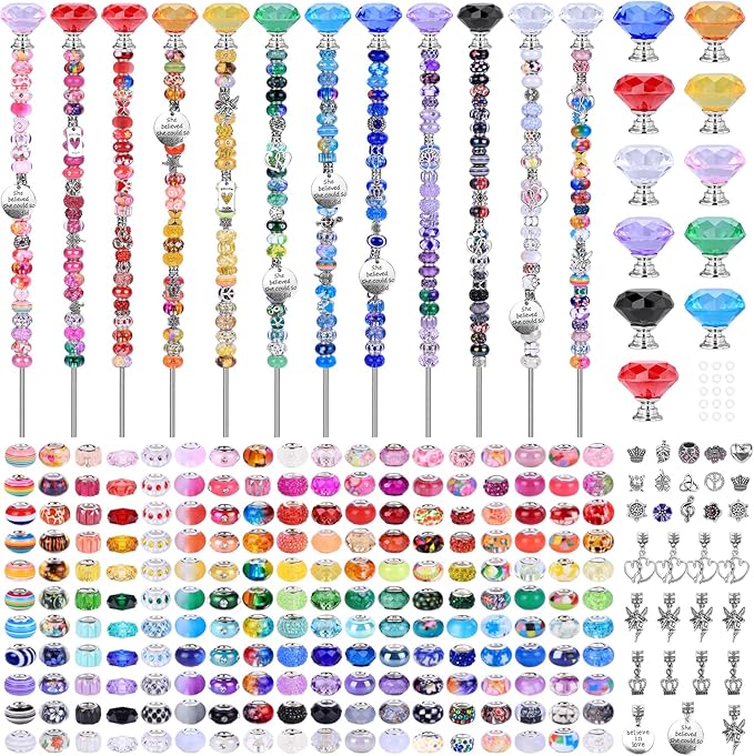 Decorative Garden Stakes, 275 Piece DIY Fairy Wand Kit in Rainbow Colors