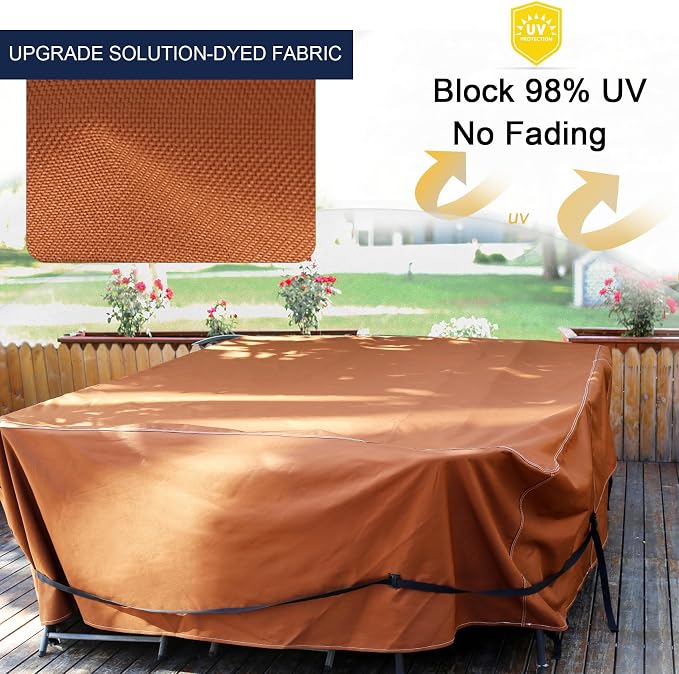 Furniture Set Cover, 80 x 80 Inch Brown Waterproof Polyester