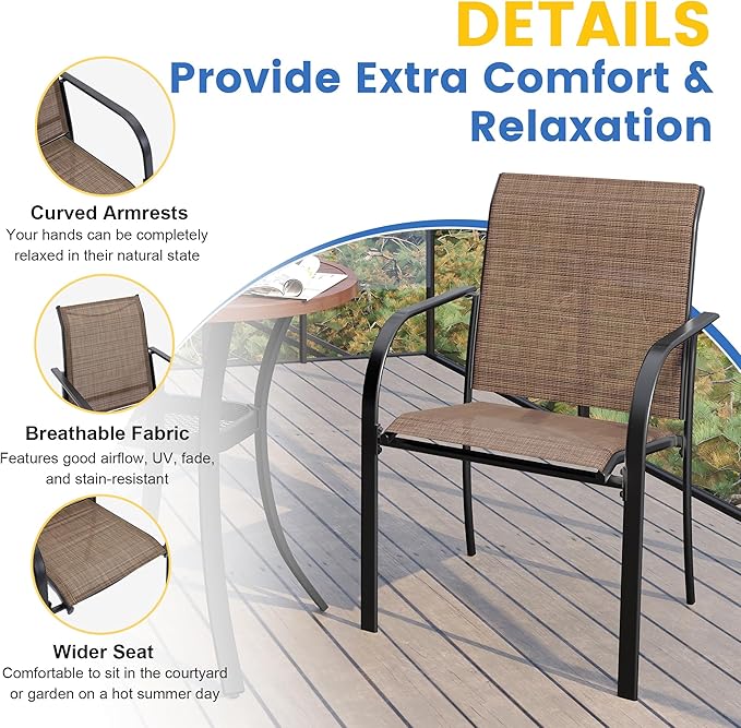 VICLLAX Large Patio Dining Furniture Set, Outdoor Dining Set - Image 2