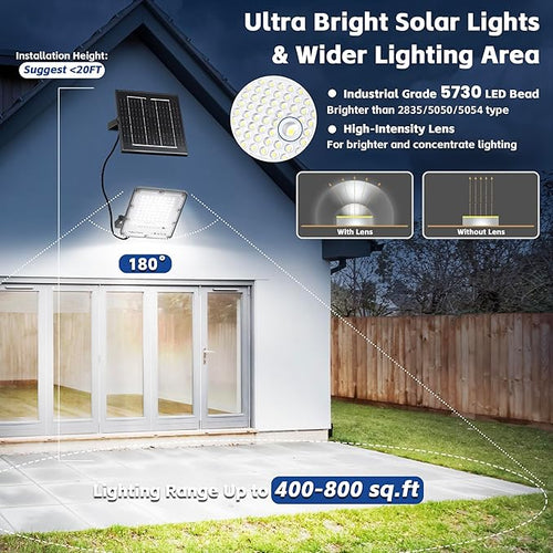 100W Solar Flood Light Outdoor Waterproof, 24000LM 6500K LED Solar Street Light - Image 2