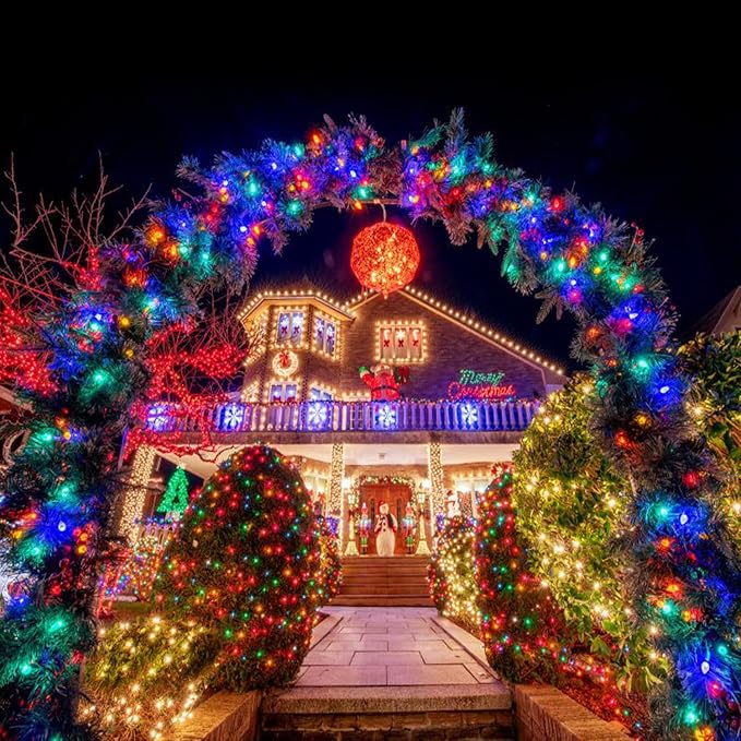 String Lights, 163 ft 500 LED Multicolor for Outdoor Christmas Decor