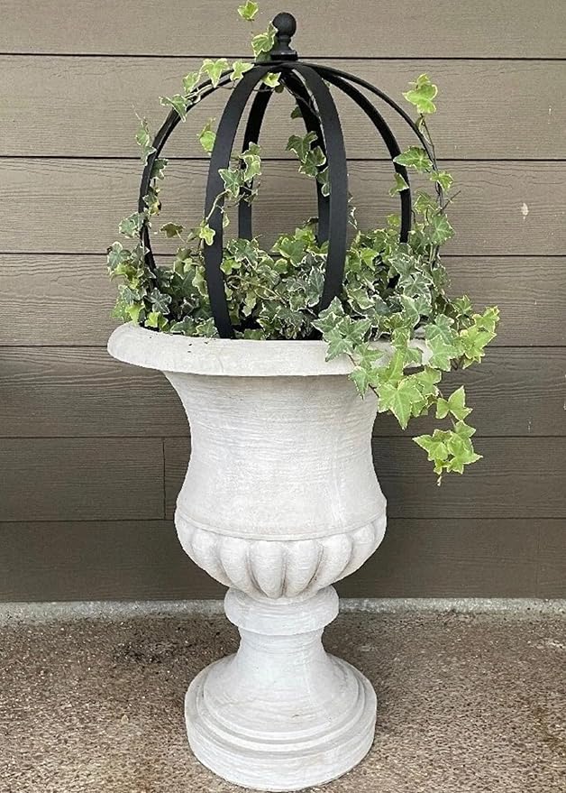 Trellis Obelisk, Black Metal, 18 x 22 Inch for Climbing Plants