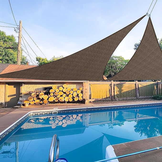E&K Sunrise 16' x 16' x 16' Sun Shade Sail Triangle Canopy Shade Cover UV Block by EKSUNRISEINC