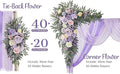Artificial Flowers Lilac Silk Wedding Arch Decor Set, Sheer Drapes Included