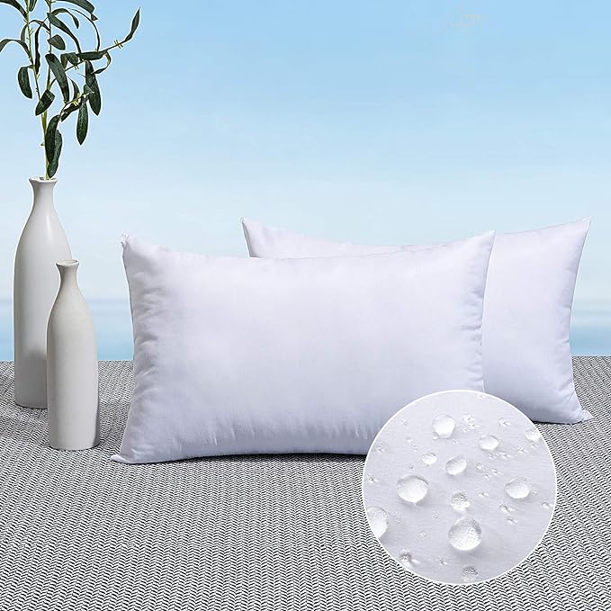 MIULEE Pack of 2 14x20 Outdoor Pillow Inserts, Outdoor Throw Pillows by MIULEE
