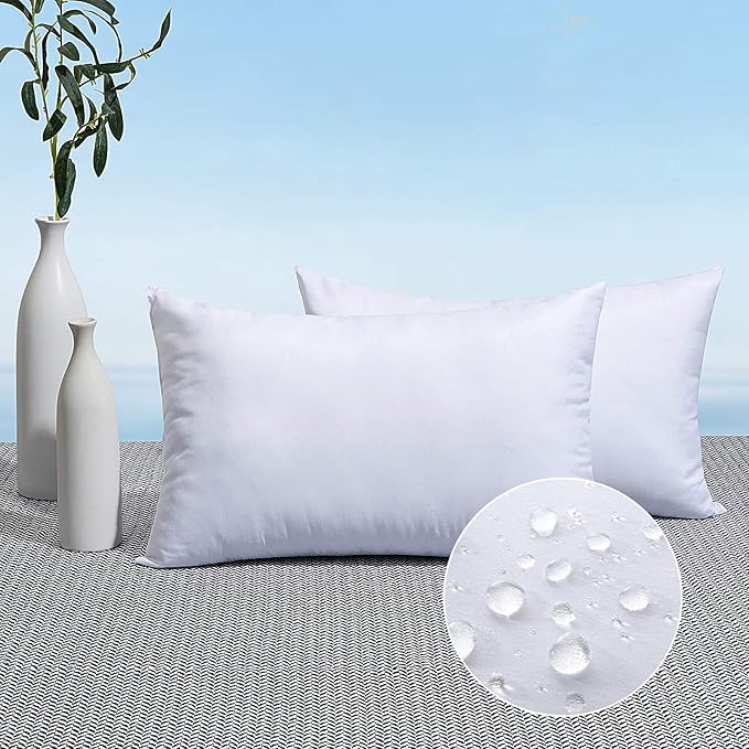 MIULEE Pack of 2 16x24 Outdoor Pillow Inserts, Outdoor Throw Pillows by MIULEE