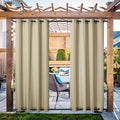 NICETOWN Canvas Patio Curtains for Outdoor Waterproof 2 Panels, Home Fashion by NICETOWN