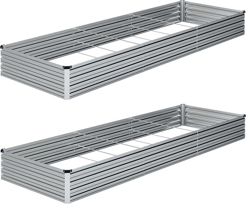 10×3×1FT Galvanized Raised Garden Bed Kit, Metal Planter Boxes, Large Outdoor by ZUNUDA