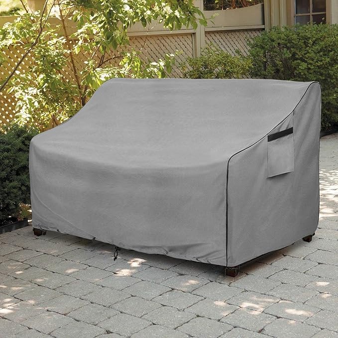 Patio Sofa Cover, Waterproof Polyester in Grey for Loveseats and 3-Seat Sofas