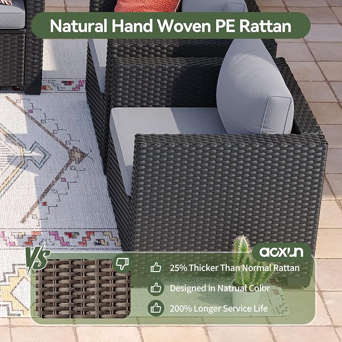 Aoxun 4 Piece Outdoor Patio Furniture Set 4 Seats - Image 3