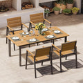 Outdoor Dining Set for 4, Aluminum Patio Table and Chairs Set by Oasbira