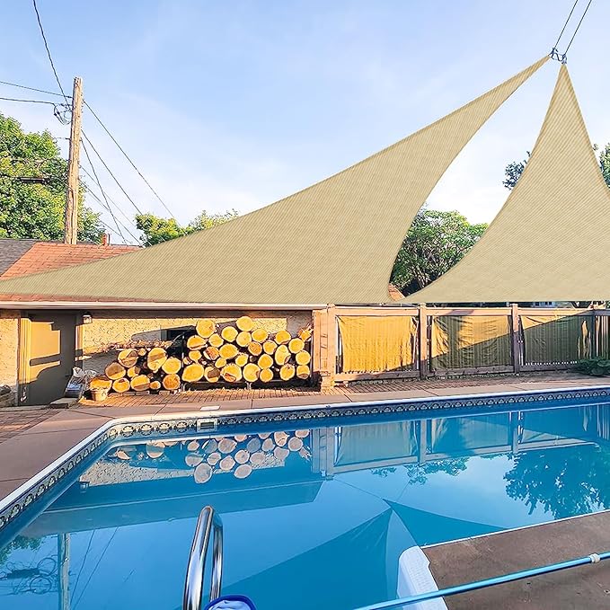 E&K Sunrise 10' x 10' x 10' Sun Shade Sail Triangle Canopy Shade Cover UV Block by EKSUNRISEINC