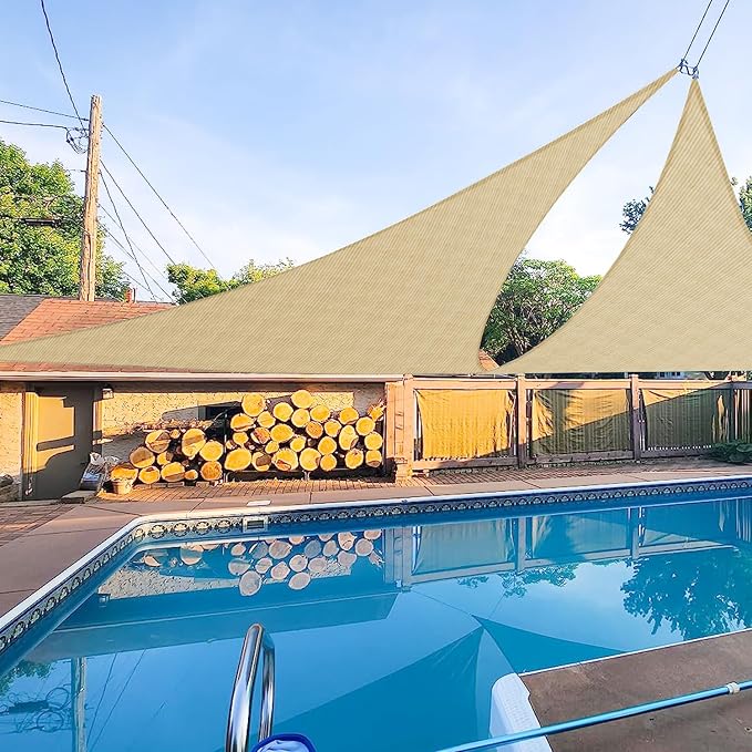 E&K Sunrise 12' x 12' x 12' Sun Shade Sail Triangle Canopy Shade Cover UV Block by EKSUNRISEINC
