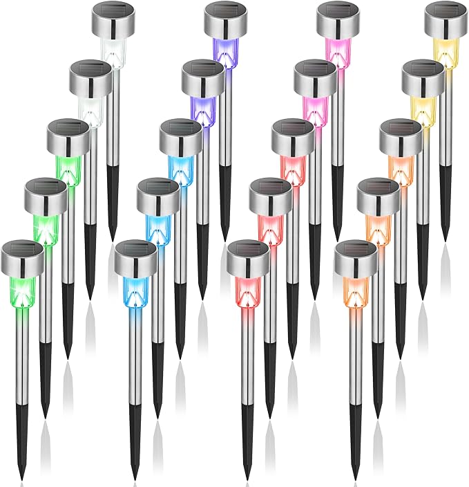 GIGALUMI Solar Lights Outdoor Waterproof, 20 Pack Multicolor, Garden Decor by GIGALUMI