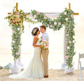 Artificial Greenery Garland, 6 ft Eucalyptus Vine with White Blooms