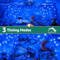 String Lights, 196 ft Blue LED with Remote and Timer