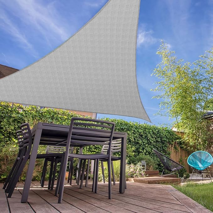 E&K Sunrise 17' x 17' x 17' Sun Shade Sail Triangle Canopy Shade Cover UV Block - Image 7